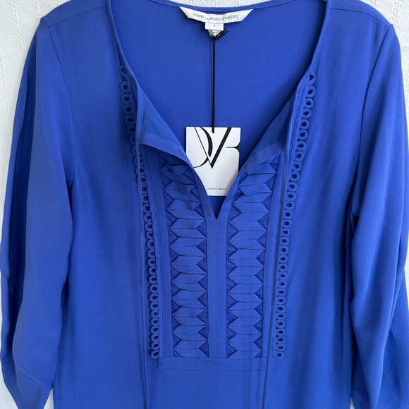 NWT DVF Diane von Furstenberg Silk Iliana Dress – Periwinkle Blue Size 2 - Picture 3 of 10